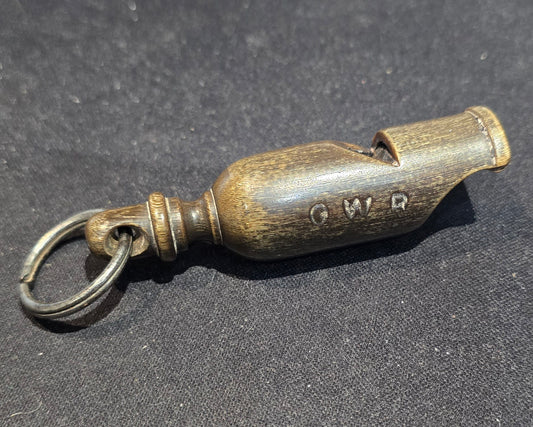 RA 7790  RARE G.W.R.  POLICEMANS "HORN"  RAILWAY POLICEMAN`S WHISTLE.