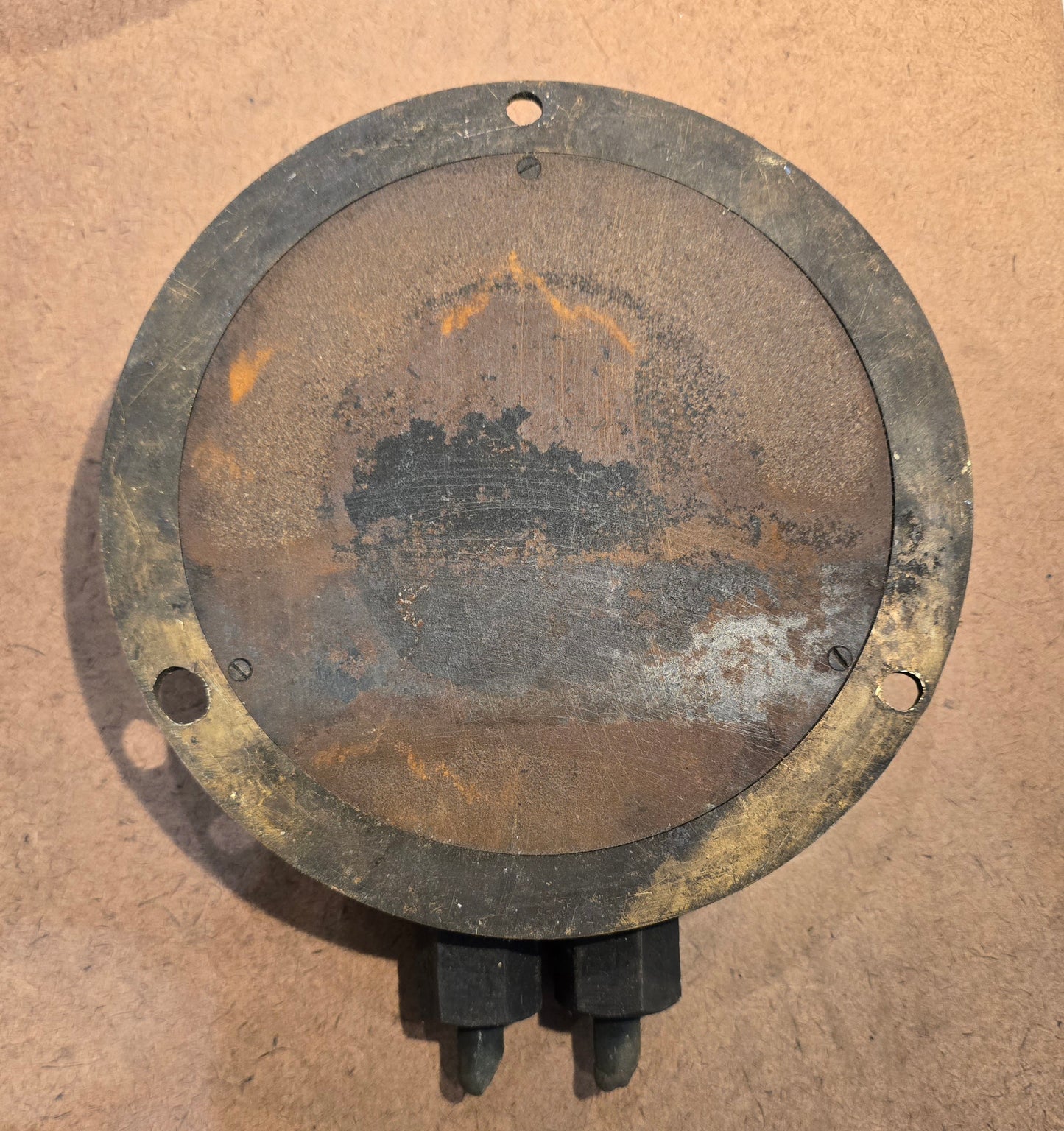 RA 7988 LOCOMOTIVE BRASS CASED "DUPLEX" VACUUM GAUGE TRAINING MODEL