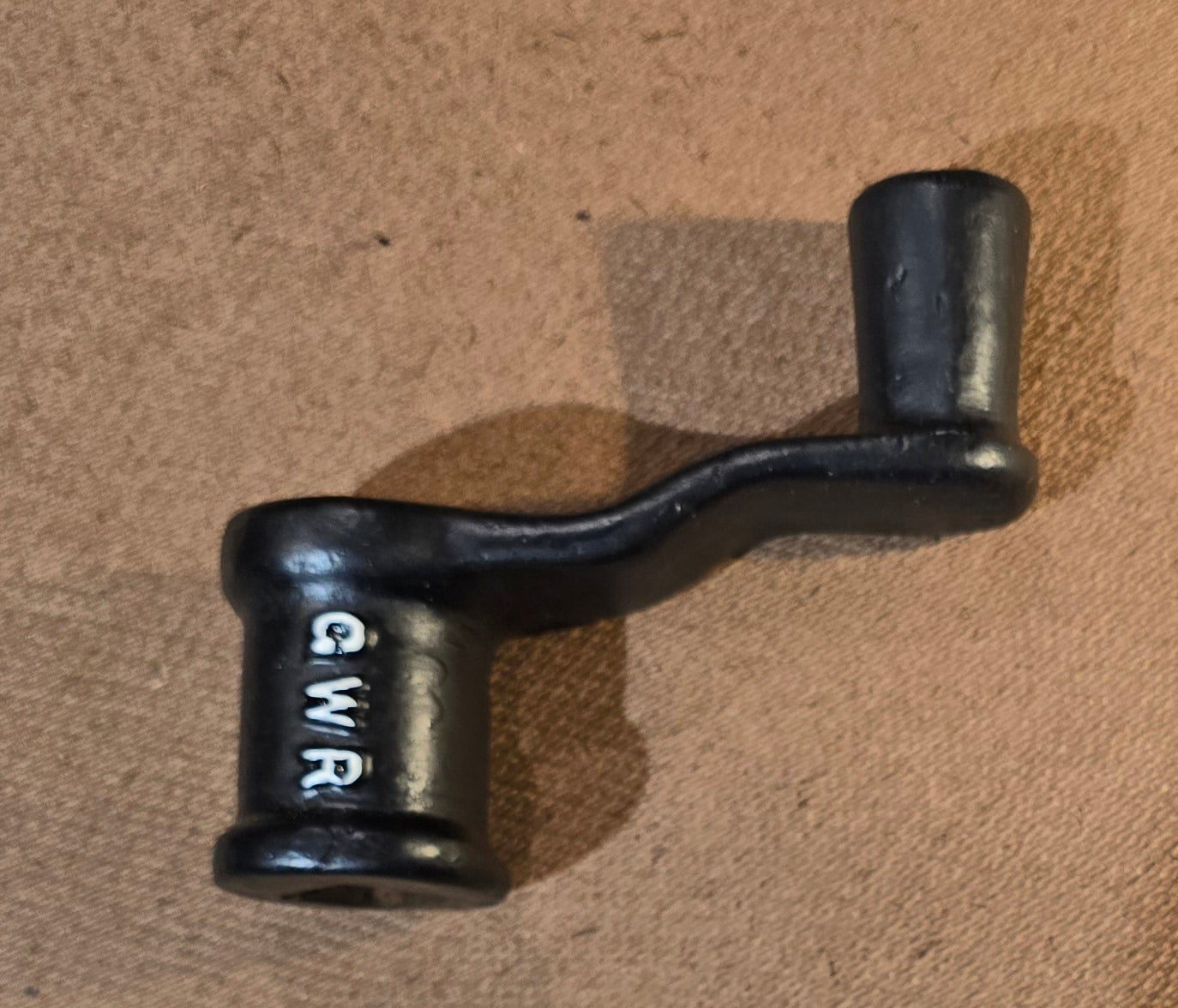 RA 7996 G.W.R. CAST IRON SIGNAL LEVER WIRE ADJUSTER HANDLE (SQUARE) TYPE.