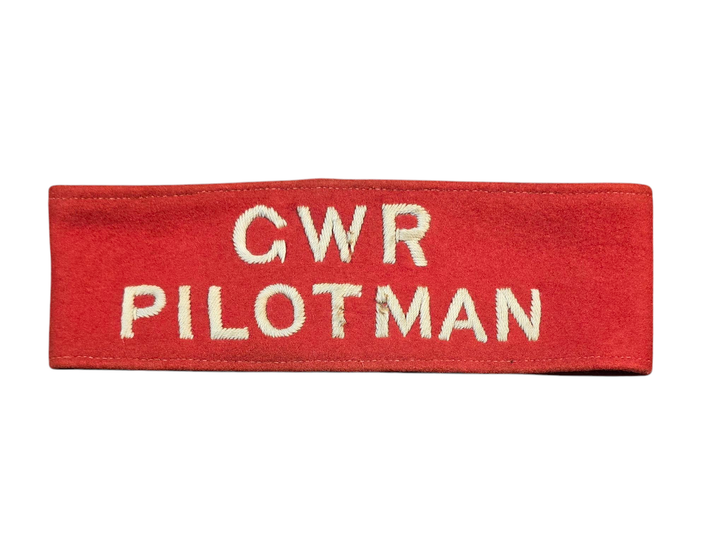 RA 7991 .G.W.R. CLOTH "PILOTMANS" ARM, USED FOR SINGLE LINE WORKING.