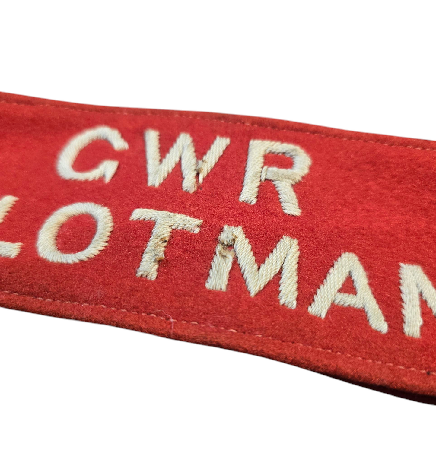 RA 7991 .G.W.R. CLOTH "PILOTMANS" ARM, USED FOR SINGLE LINE WORKING.