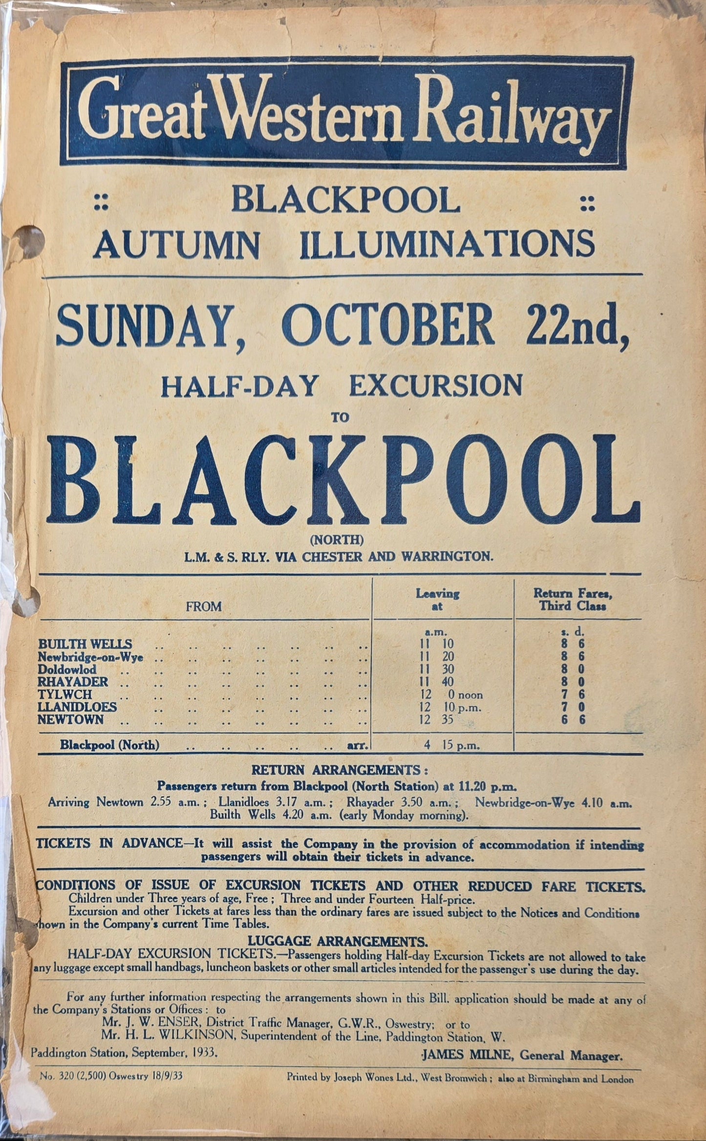 RA 7836 3 GREAT WESTERN RAILWAY "FLYERS" INCLUDING WALES v. ENGLAND RUGBY 1933.