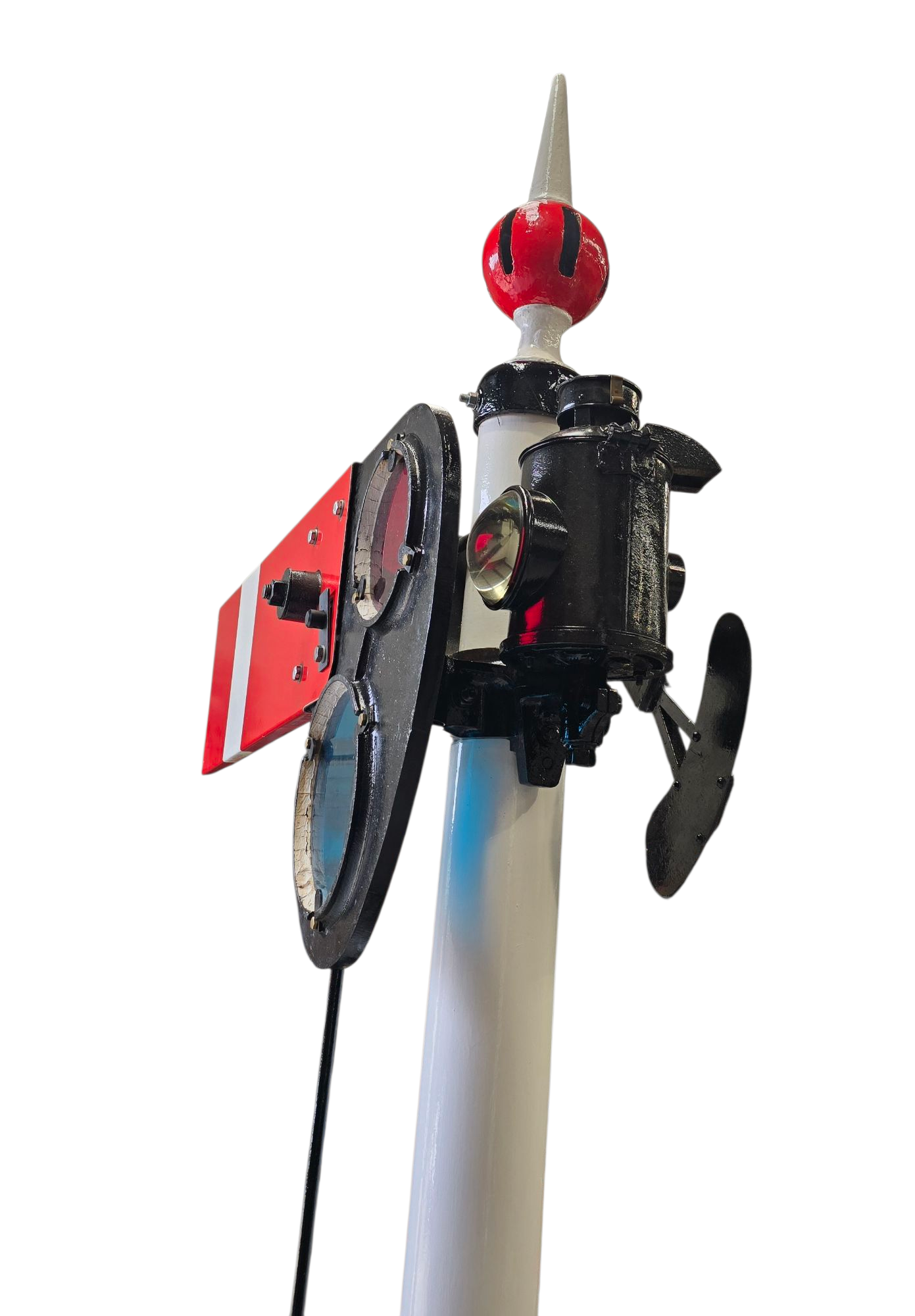RA 8107 G.W.R. BR-WR FULLY RESTOTORED TUBULAR POST SIGNAL FOR GARDEN.