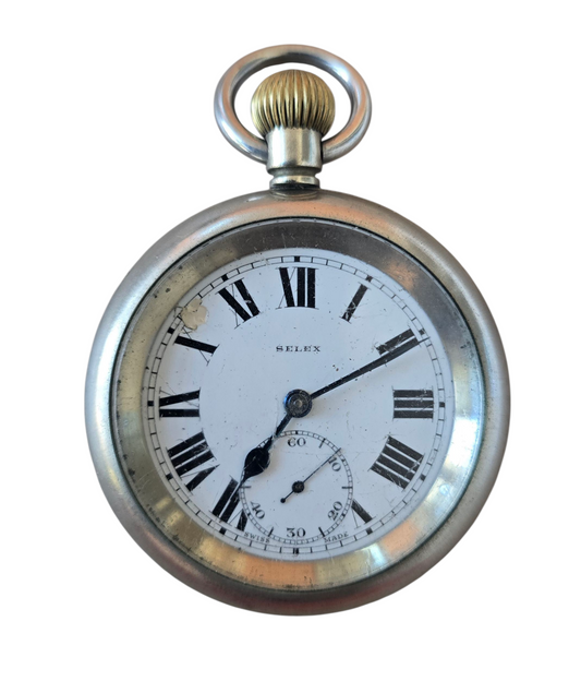 RA 8104 L.N.W.R. POCKETWATCH , SWISS MADE BY SELEX IN WORKING ORDER.