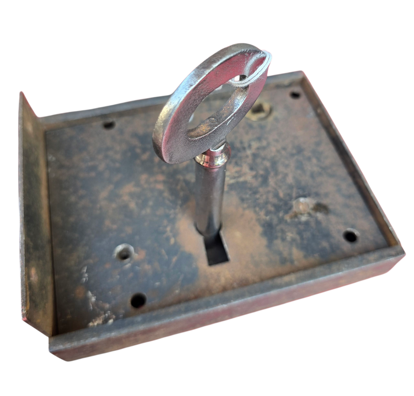 RA 7586 G.W.R. SIGNAL BOX DOOR LOCK, SLAM PLATE AND KEY.