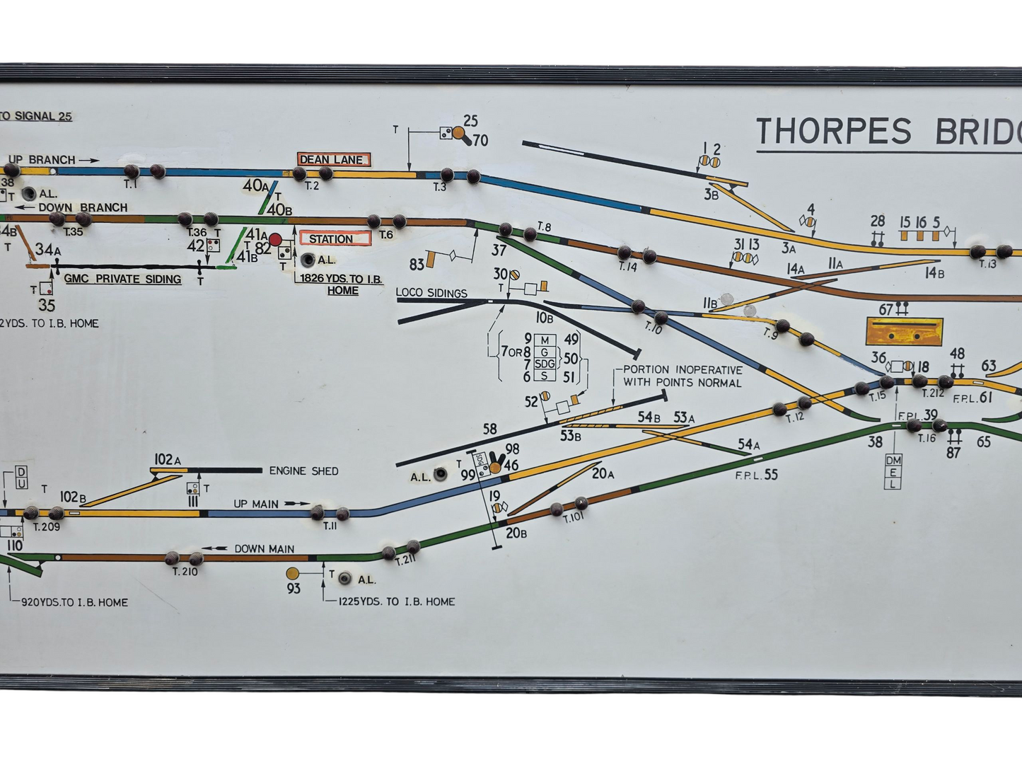 RA 8131 B.R (M) ILLUMINATED SIGNAL BOX DIAGRAM "THORPES BRIDGE JUNCTION"