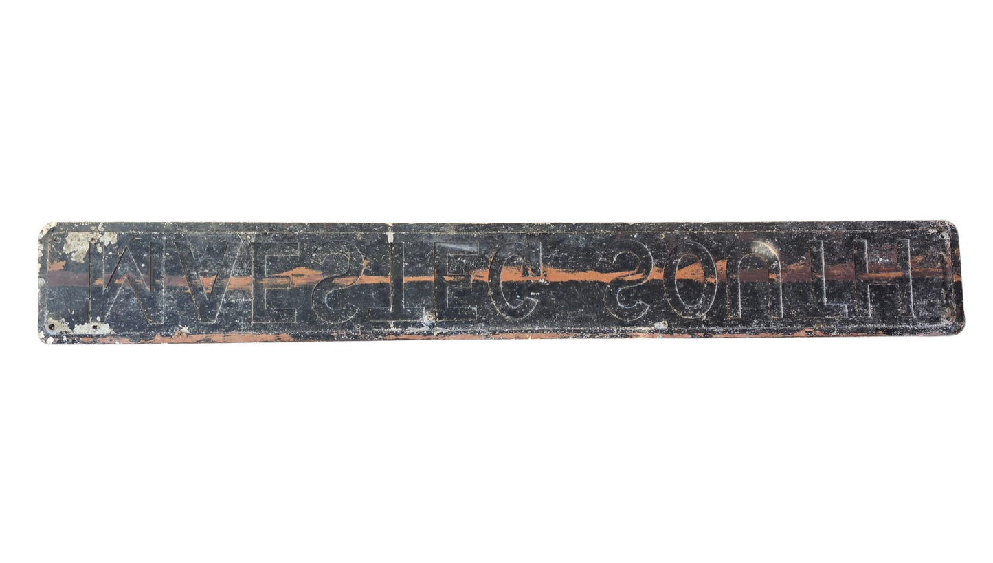 RA 8169 BR-WR PRESSED ALLOY SIGNAL BOX NAMEPLATE "MAESTEG SOUTH"