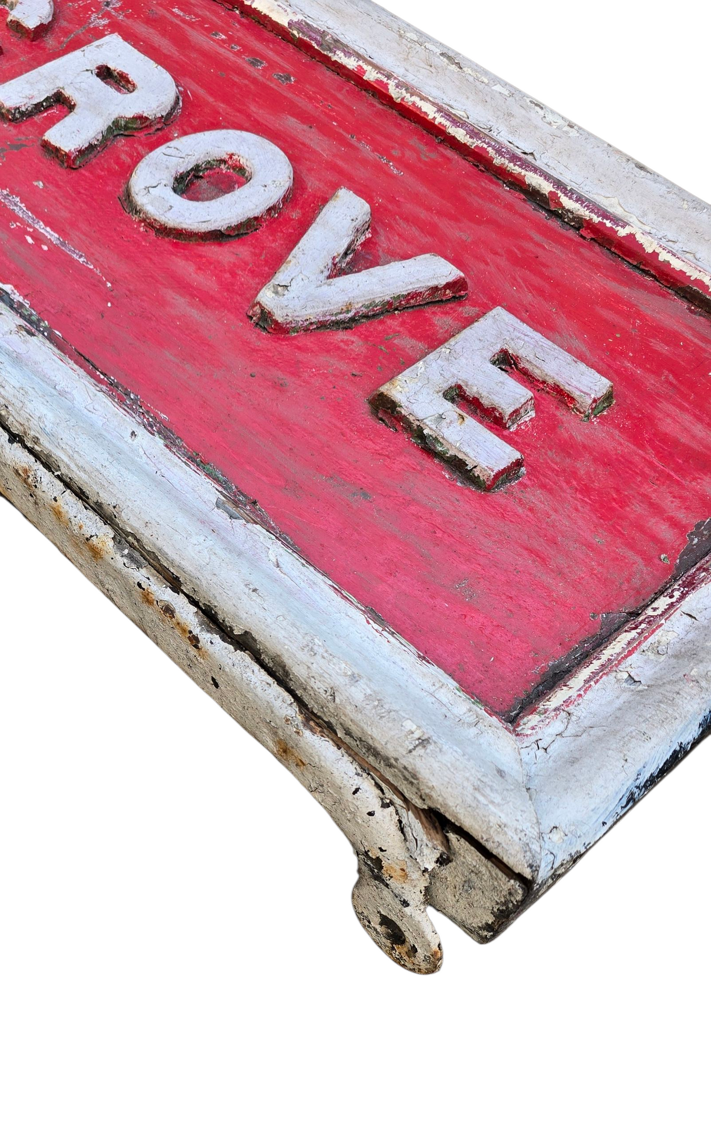 RA 8166 WOODEN STATION SIGN WITH CAST IRON LETTERS "GOLDEN GROVE"