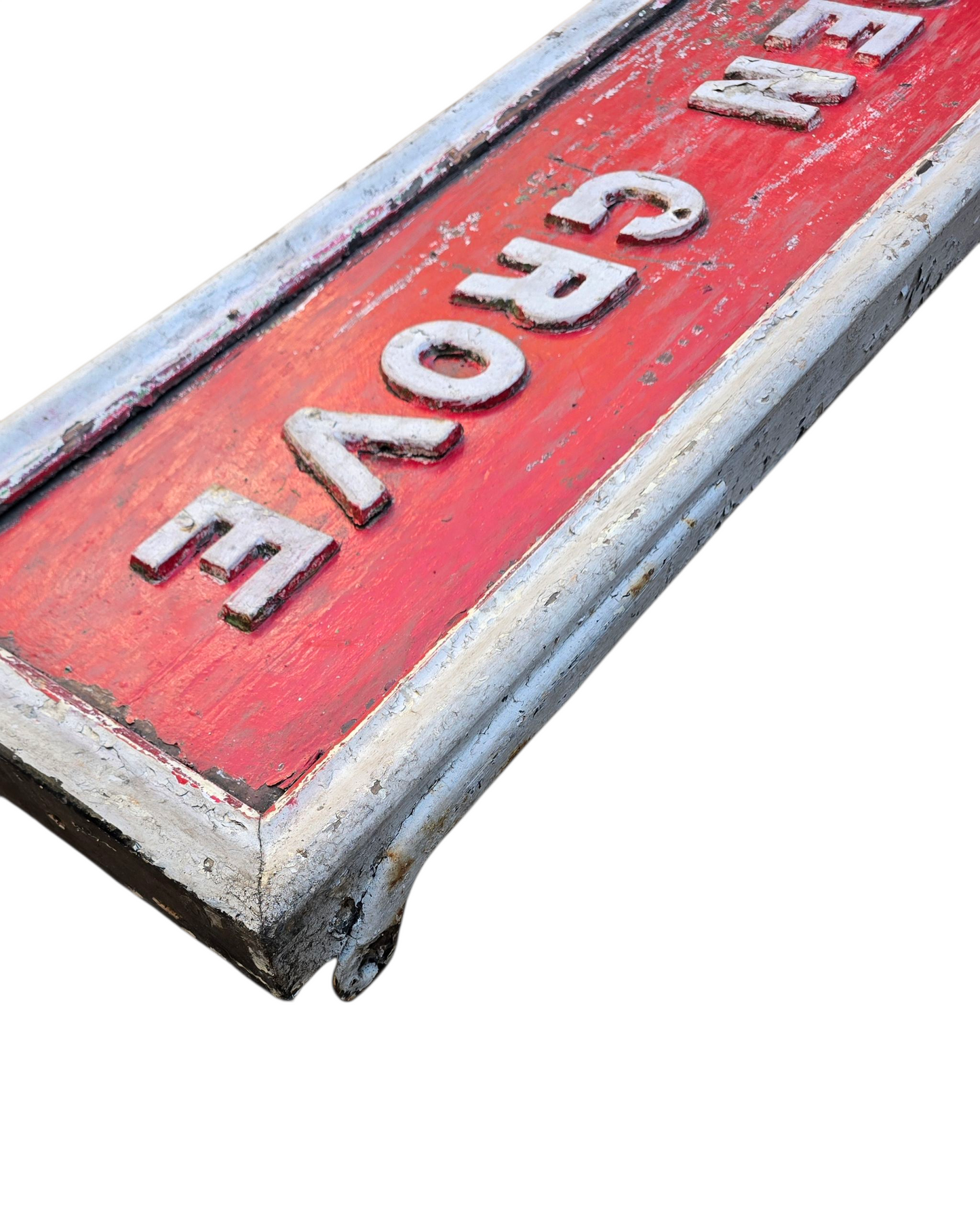 RA 8166 WOODEN STATION SIGN WITH CAST IRON LETTERS "GOLDEN GROVE"