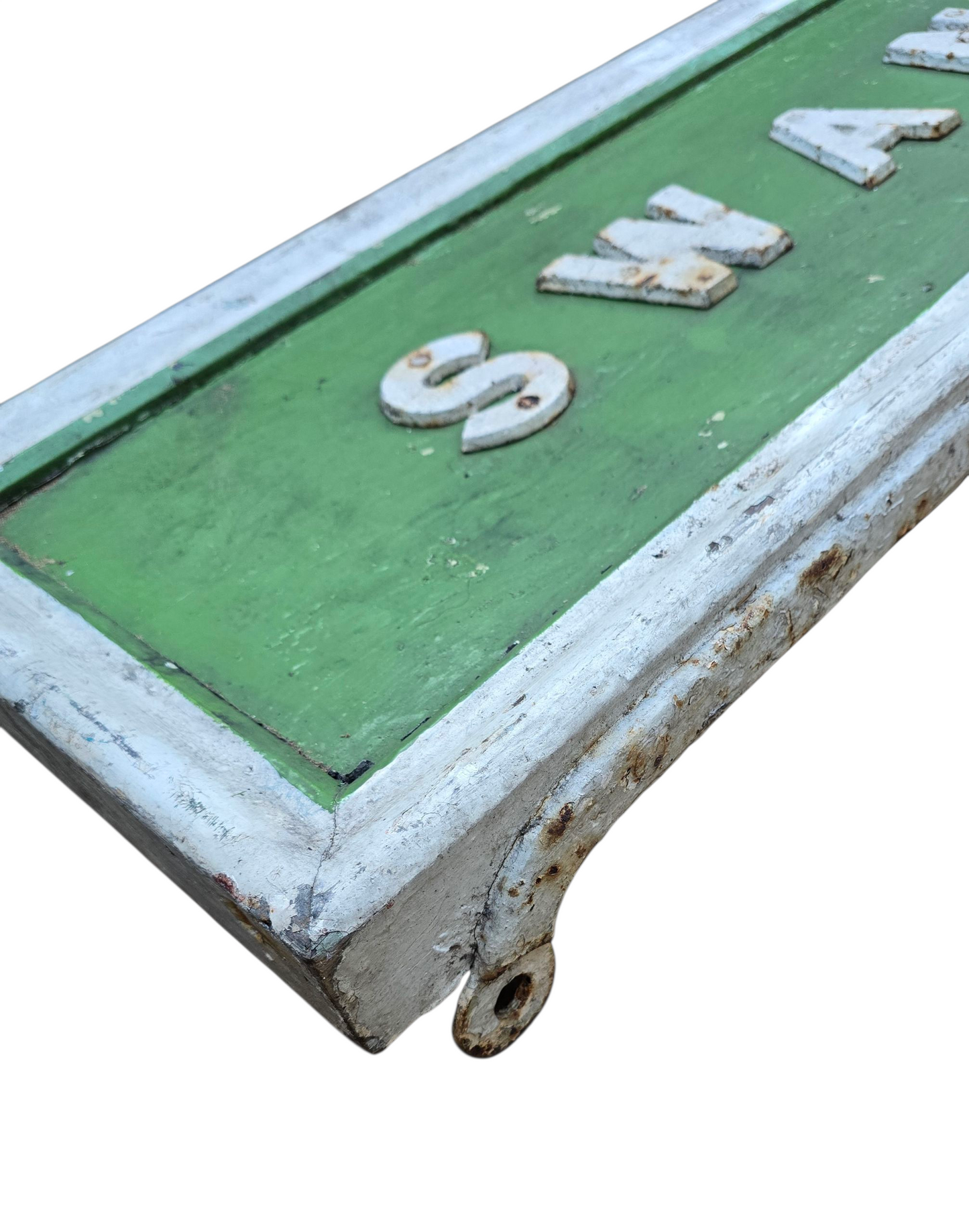 RA 8167 WOODEN STATION BOARD WITH CAST IRON LETTERS "SWANSEA"