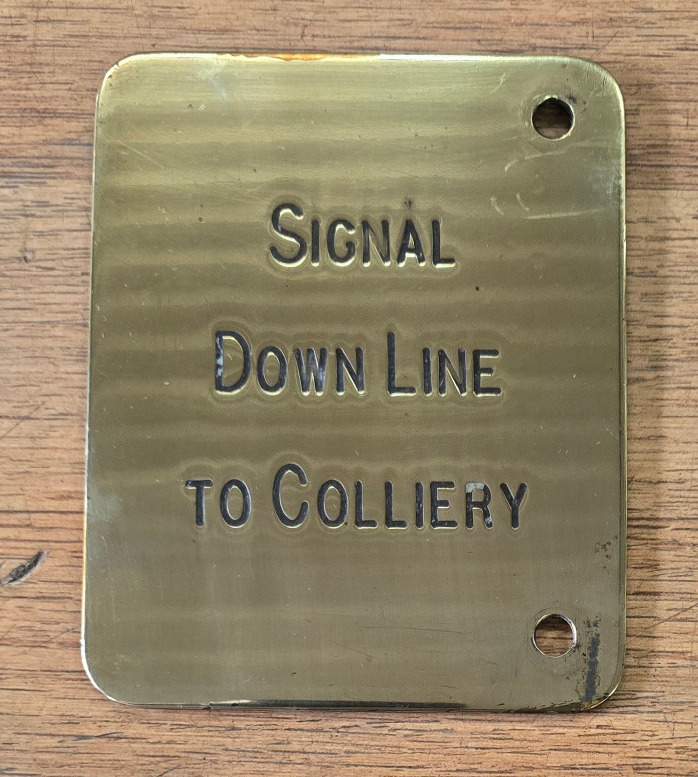 RA 8200 RARE MIDLAND RAILWAY BRASS LEVER DESCRIPTION PLATE WITH"COLLIERY"