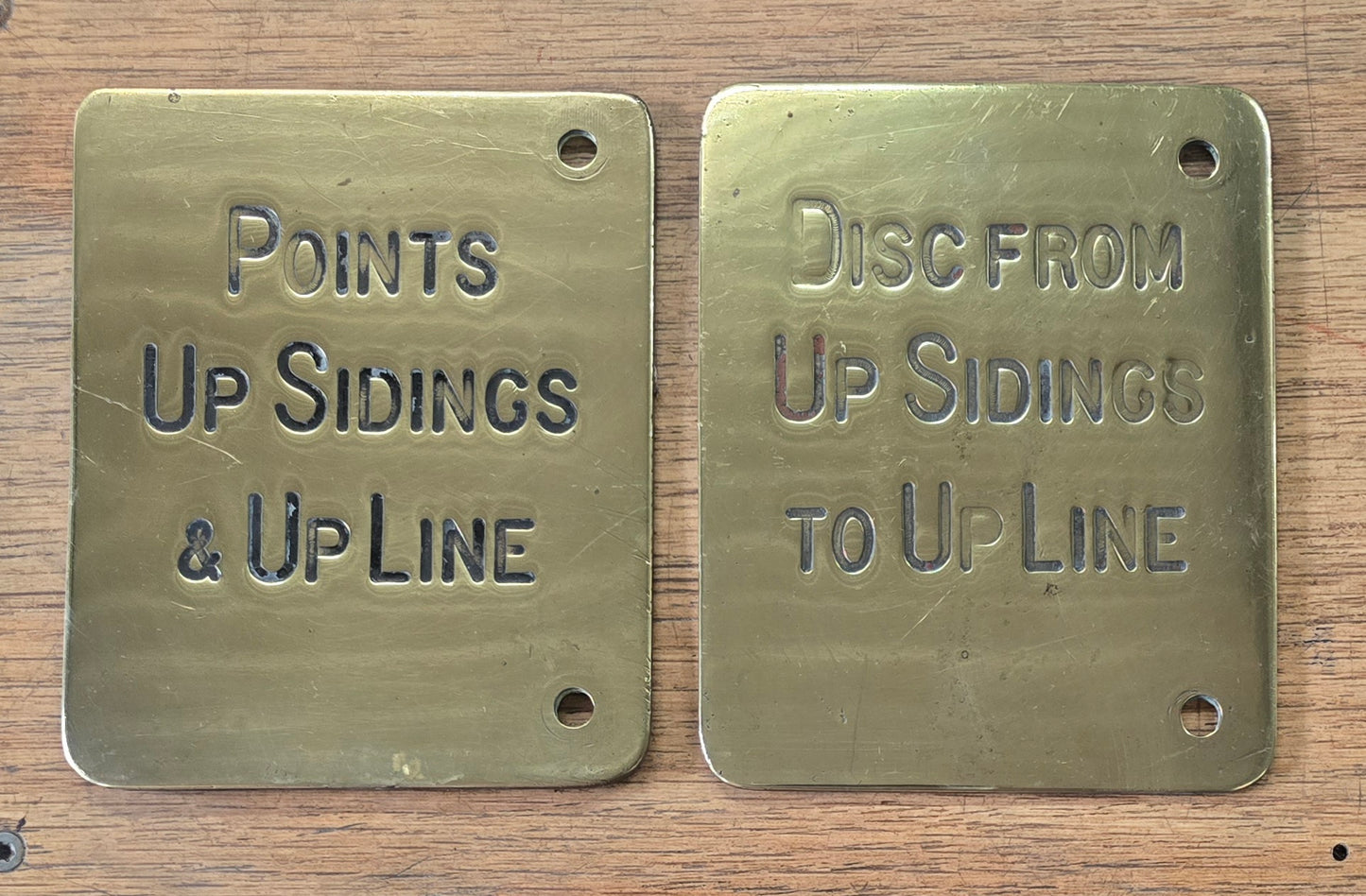 RA 8198 MIDLAND RAILWAY BRASS LEVER DESCRIPTION PLATES