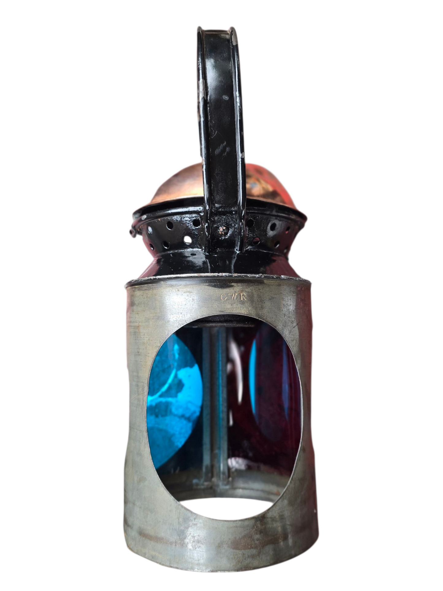 RA 8008 PRE-GROUPING G.W.R. 3 AS[ECT COPPER TOP HANDLAMP.