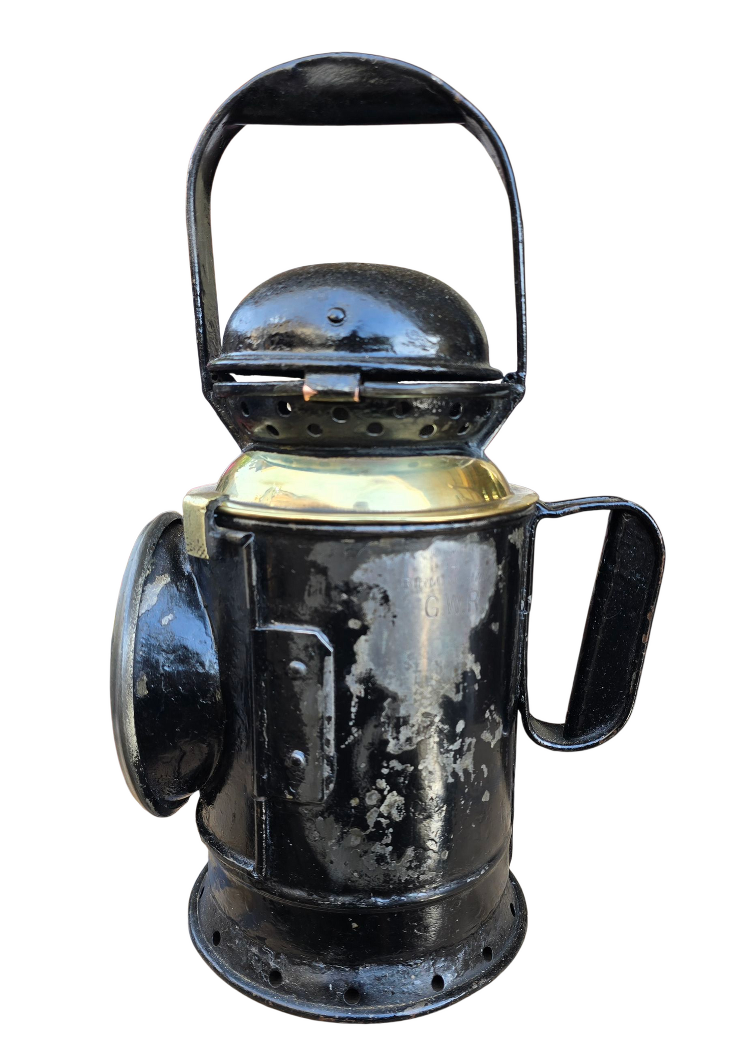 RA 8236 G.W.R. 3 ASPECT BRASS COLLAR "POLKEY"HANDLAMP DATED 1945