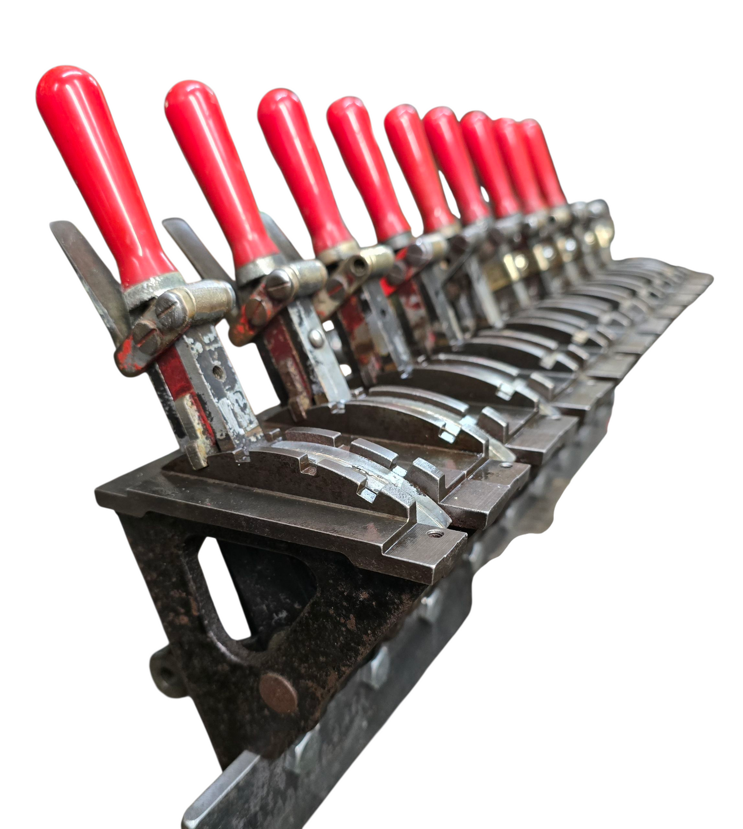 RA 8336 1 MINIATURE POWER FRAME LEVER ON OAK DISPLAY BASE