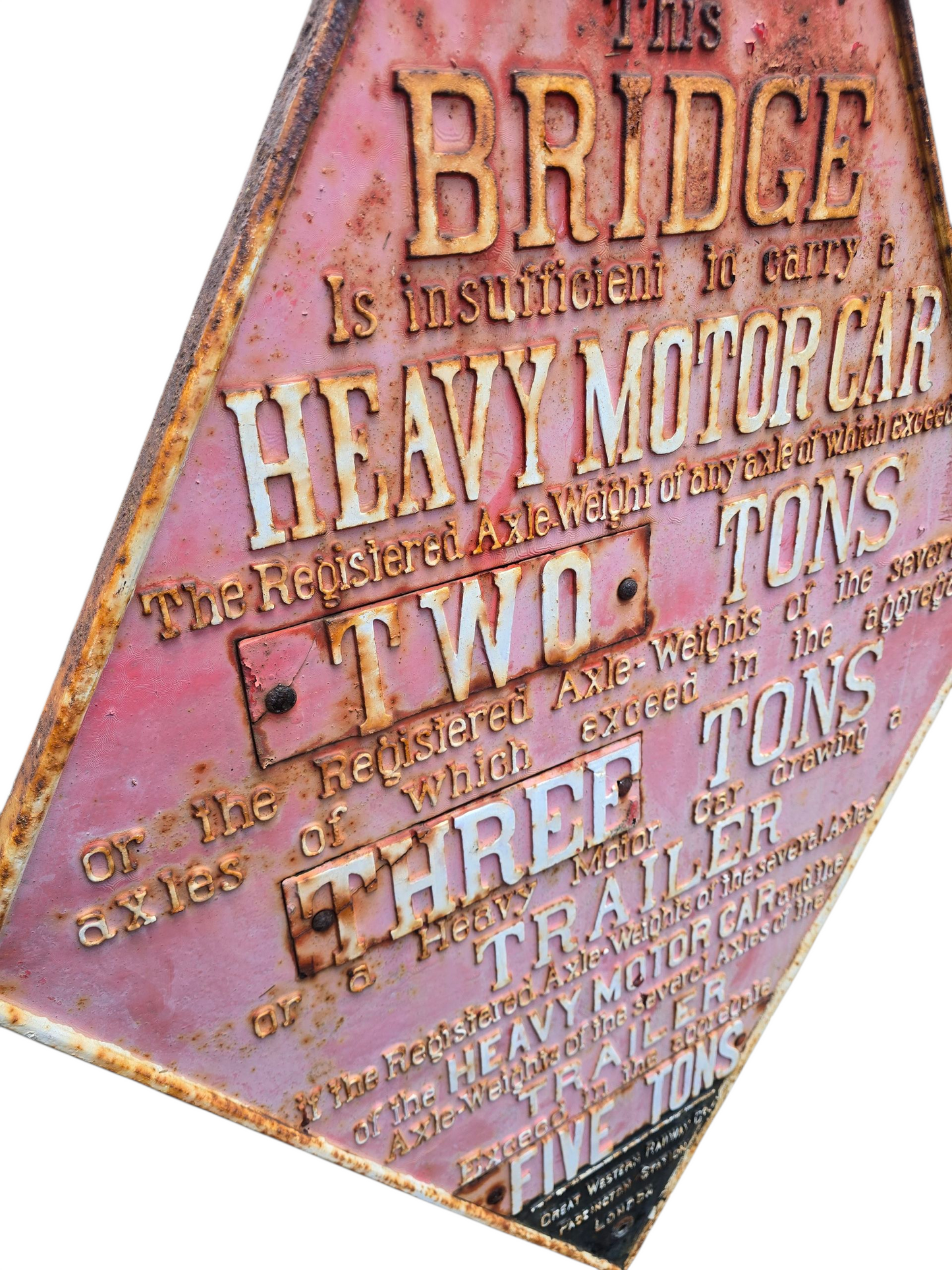 RA 8295 G.W.R. CAST IRON BRIDGE PLATE