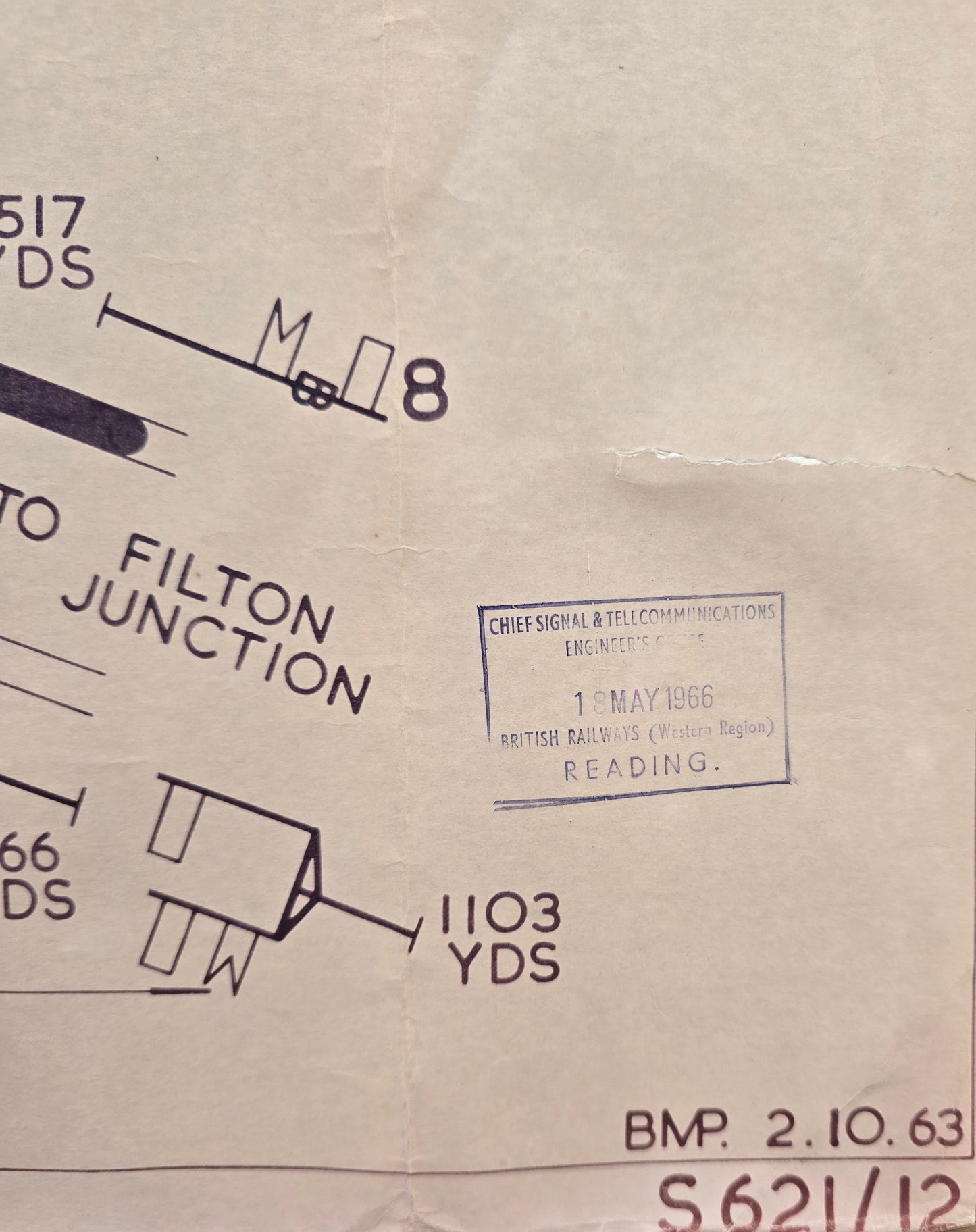 RA 8299 BR-WR OFFICE COPY SIGNAL BOX DIAGRAM FILTON WEST JUNCTION