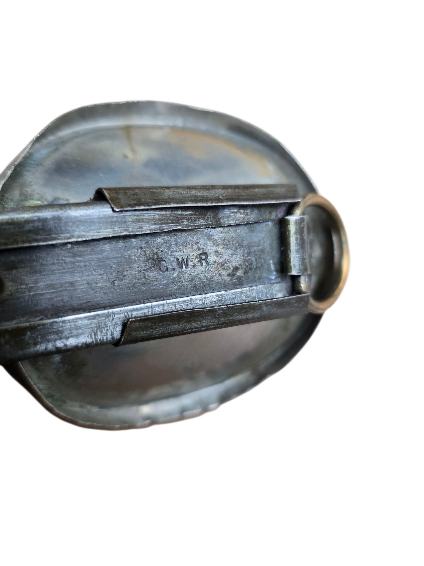 RA 8438 G.W.R. COPPER TOP HANDLAMP WITH BR(W) ETCHED GLASS LENS