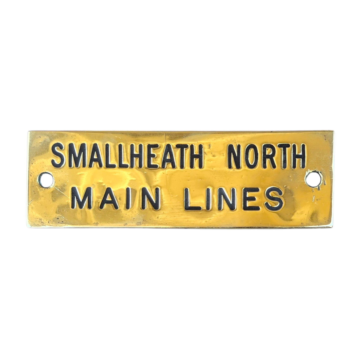 RA 8975 G.W.R. BRASS SHELF PLATE "SMALLHEATH NORTH"