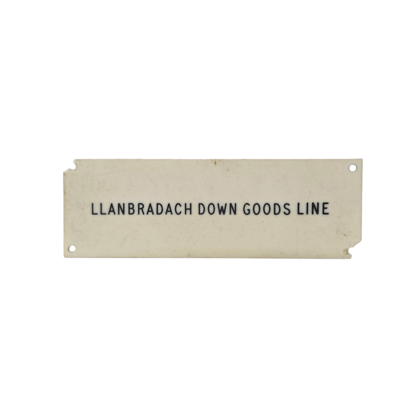RA 8956B G.W.R. IVORINE SHELF PLATE "LLANBRADACH DOWN GOODS LINE"