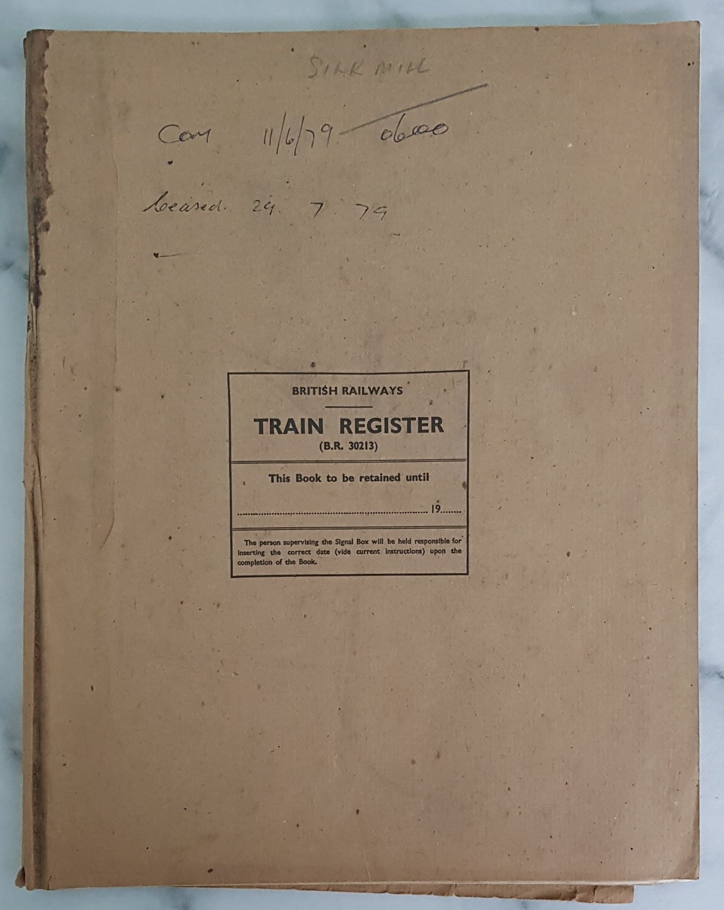 VT 3258 BLOCK TRAIN REGISTER FROM SILK MILL CROSSING .