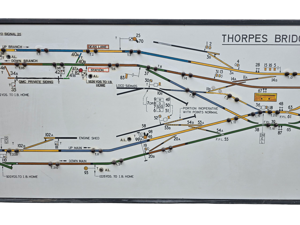 RA 8131 B R M ILLUMINATED SIGNAL BOX DIAGRAM THORPES BRIDGE JUNCTIO ra-8131-b-r-m-illuminated-signal-box-diagram-thorpes-bridge-junctio