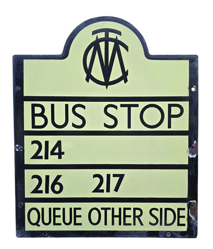 RA 8135 MANCHESTER CORPORATION TRANSPORT BUS STOP ENAMEL SIGN.