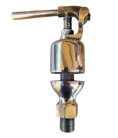 RA 8134  SMALL ANTIQUE BRASS STEAM WHISTLE WITH CENTER VALVE . 1/2 BSP THREAD.