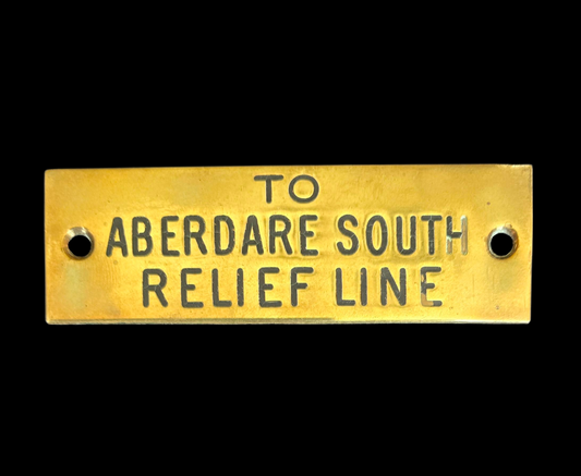 RA 8193 G.W.R. BRASS SHELF PLATE "TO ABERDARE SOUTH RELIEF LINE"