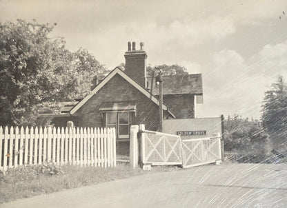 RA 8166  WOODEN STATION SIGN WITH CAST IRON LETTERS "GOLDEN GROVE"