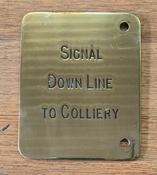 RA 8200  RARE MIDLAND RAILWAY BRASS LEVER DESCRIPTION PLATE  WITH"COLLIERY"
