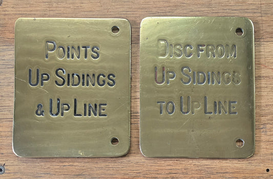 RA 8198  MIDLAND RAILWAY BRASS LEVER DESCRIPTION PLATES