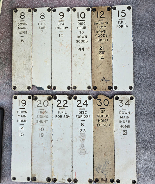 RA 8207 BR-WR TRAFFOLITE LEVER DESCRIPTION PLATES.