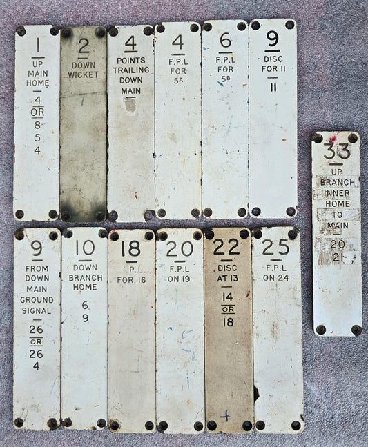 RA 8206  SELECTION OF BR-WR TRAFFOLITE LEVER DESCRIPTION PLATES.