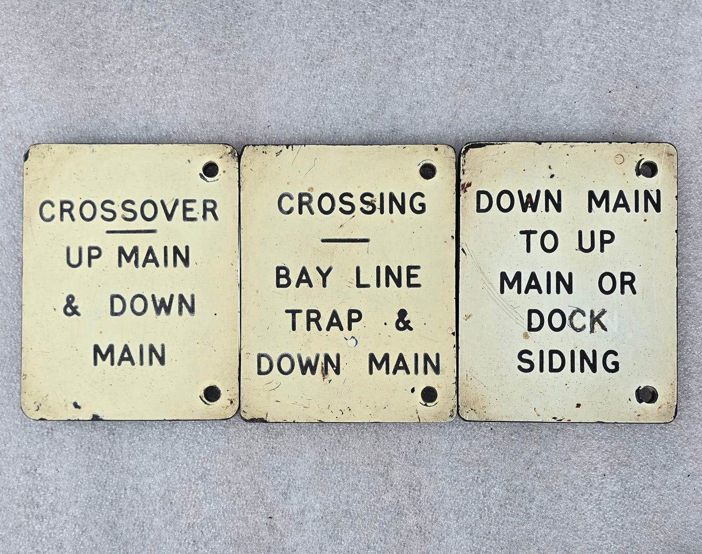 RA 8215THREE BR(M) TRAFFOLITE LEVER DESCRIPTION PLATES EX GLOUCESTER AREA.