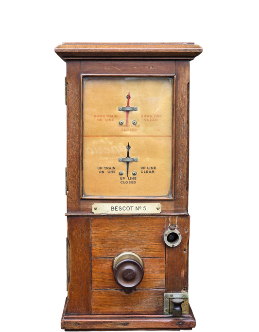 RA 8228 L.N.W.R. FLETCHERS BLOCK INDICATOR PLATED BESCOT NO 5.