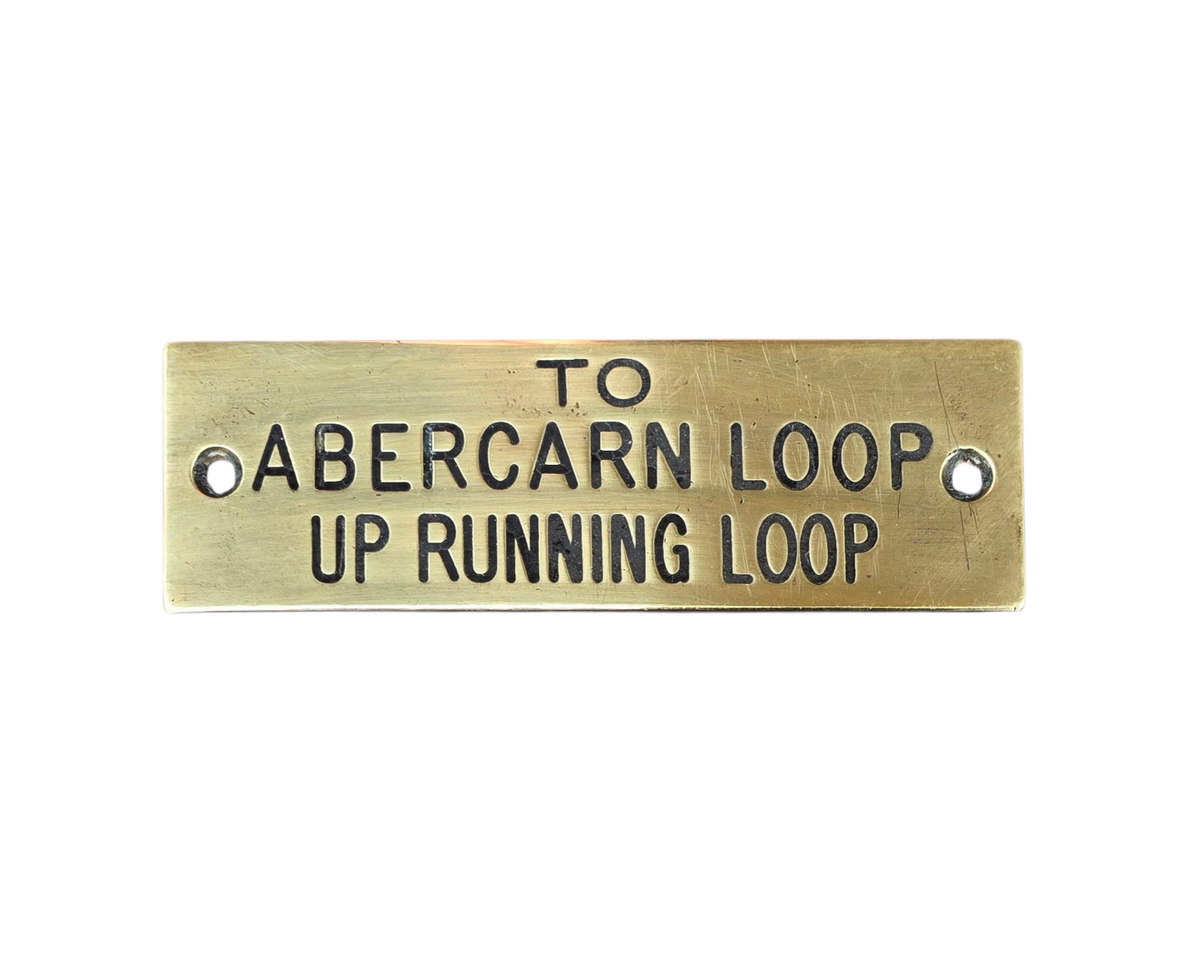 RA 8348 G.W.R. BRASS SHELF PLATE " TO ABERCARN LOOP UP RUNNING LOOP"
