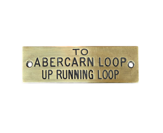 RA 8348 G.W.R. BRASS SHELF PLATE " TO ABERCARN LOOP UP RUNNING LOOP"