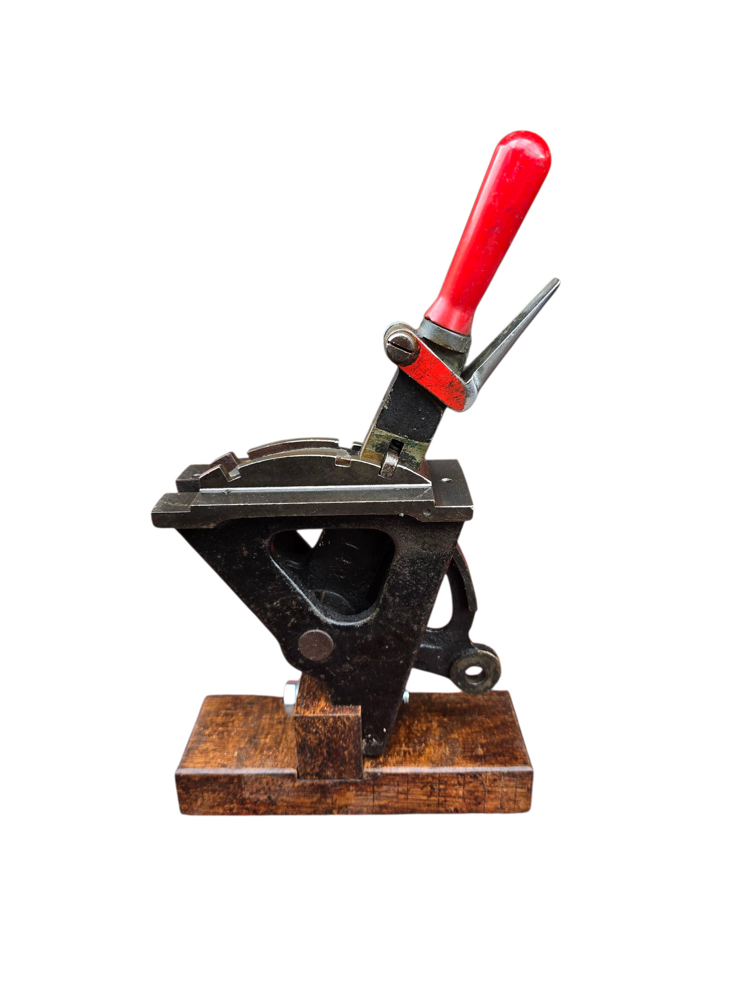 RA 8339  1 MINIATURE POWER FRAME LEVER ON OAK DISPLAY BASE