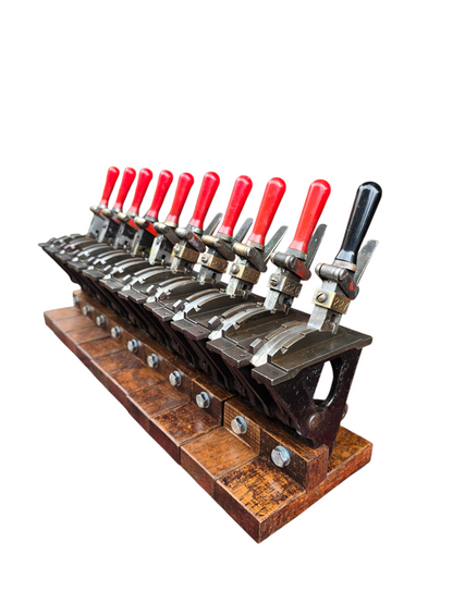 RA 8345  1 MINIATURE POWER FRAME LEVER NO 227 ON OAK DISPLAY BASE
