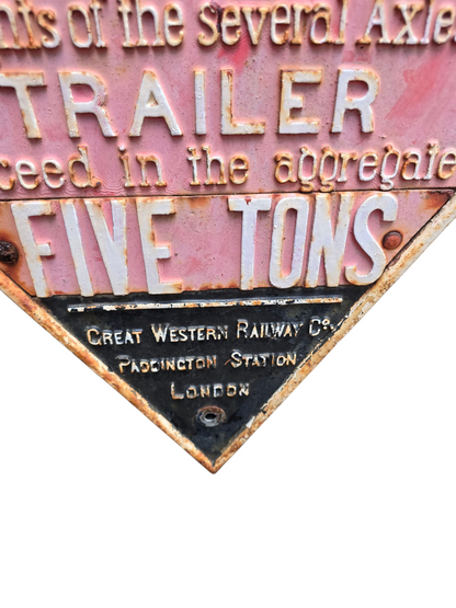 RA 8295  G.W.R. CAST IRON BRIDGE PLATE