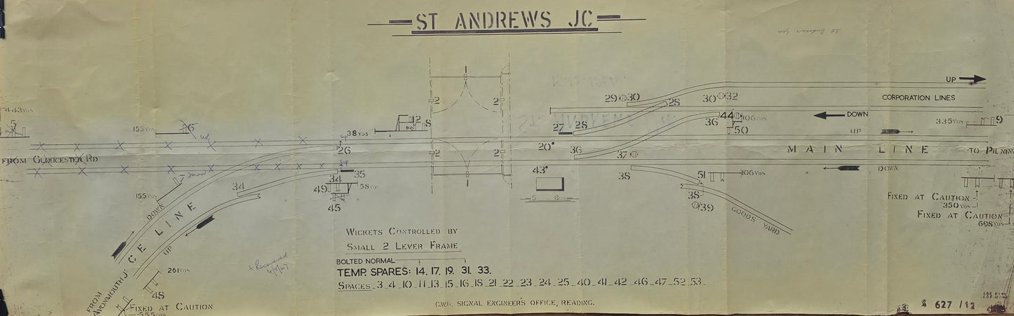 RA 8297 A BR-WR OFFICE COPY SIGNAL BOX DIAGRAM ST ANDREWS JUNCTION