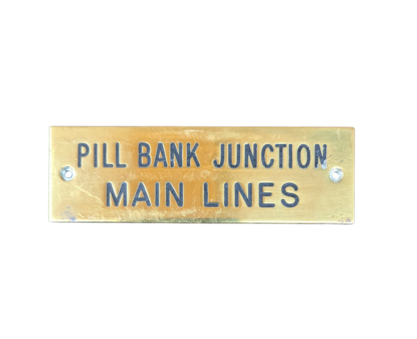 RA 8358  G.W.R. BRASS SHELF PLATE  "PILL BANK JUNCTION MAIN LINES"