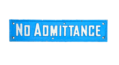 RA 8387  MIDLAND RAILWAY CAST IRON SIGNAL BOX DOORPLATE "NO ADDMITTANCE"