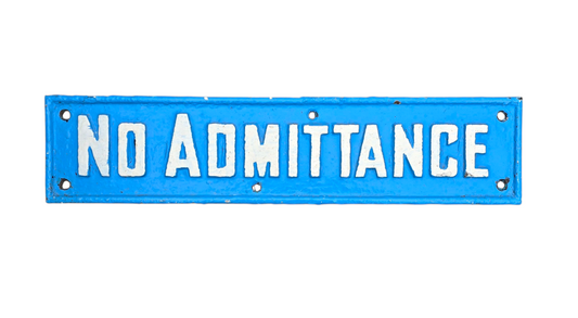 RA 8387  MIDLAND RAILWAY CAST IRON SIGNAL BOX DOORPLATE "NO ADDMITTANCE"