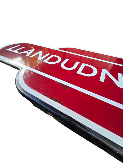 RA 8386  BR(M) ENAMEL FULLY FLANGED TOTEM SIGN LLANDUDNO JUNCTION