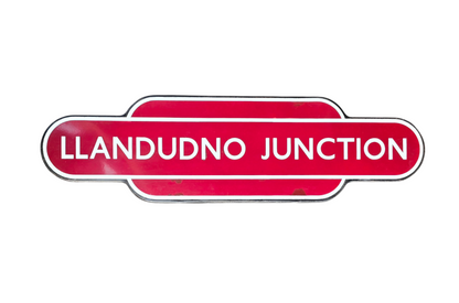 RA 8386  BR(M) ENAMEL FULLY FLANGED TOTEM SIGN LLANDUDNO JUNCTION