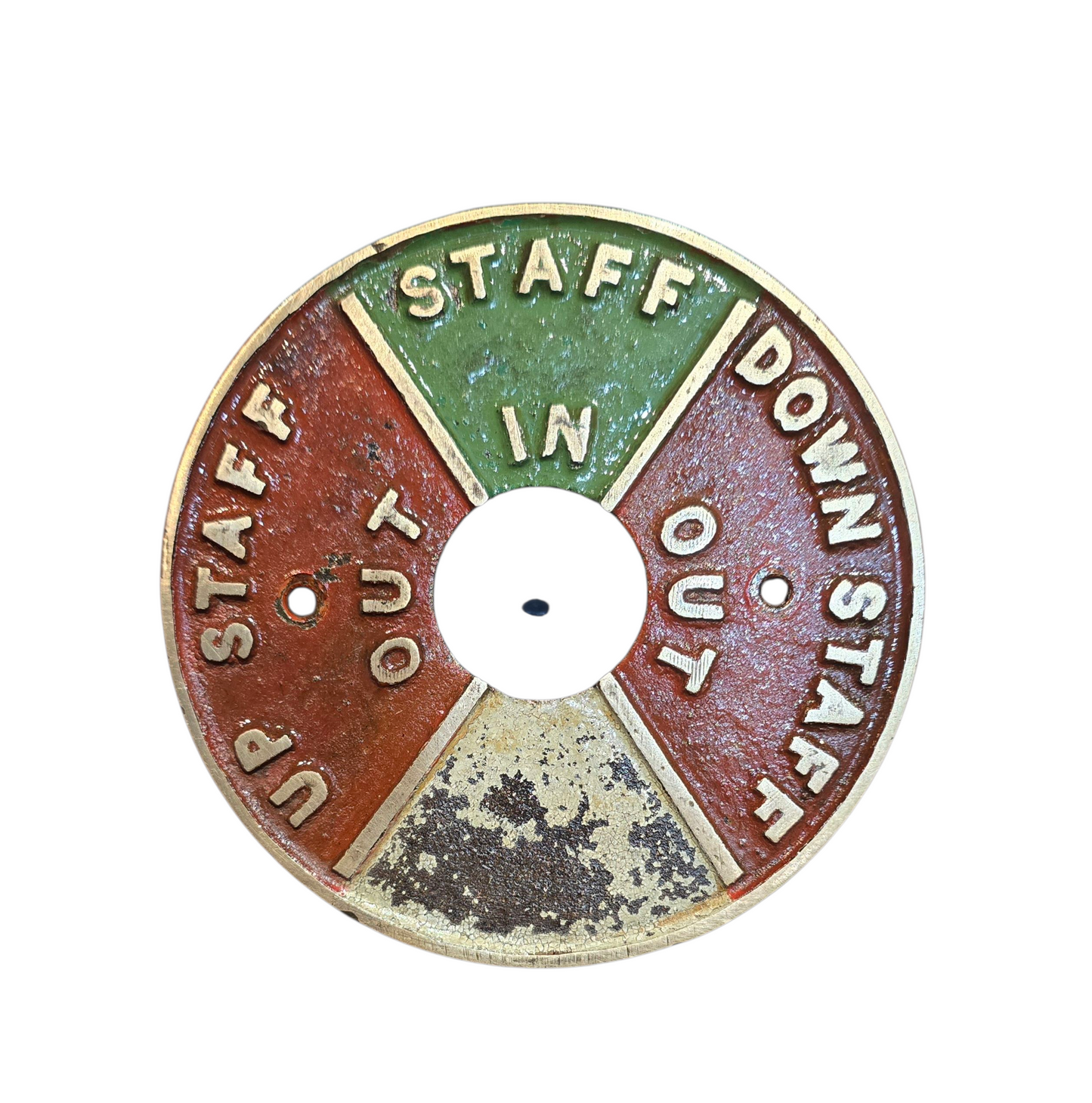 RA 8420  WEBB-THOMPSON BRASS PLATE FROM STAFF INSTRUMENT