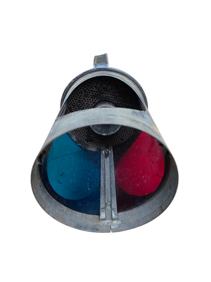 RA 8438  G.W.R. COPPER TOP HANDLAMP WITH  BR(W) ETCHED GLASS LENS