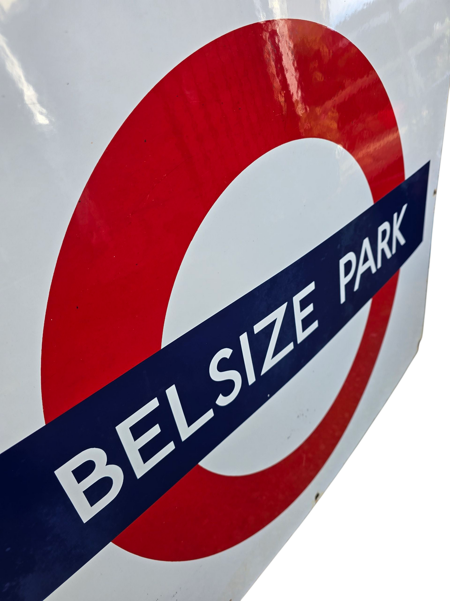 RA 8646 LONDON UNDERGROUND ENAMEL SIGN "BELSIZE  PARK"